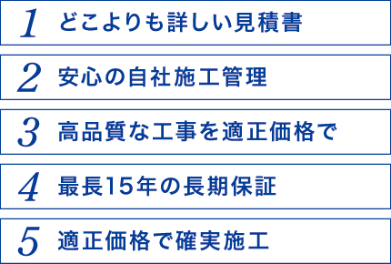 当社の5つの強み 当社の5つの強み
